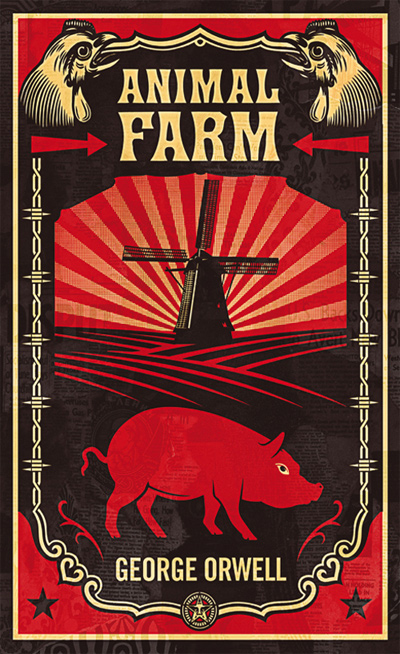 Capa do livro "A Revolução dos Bichos" (Animal Farm)