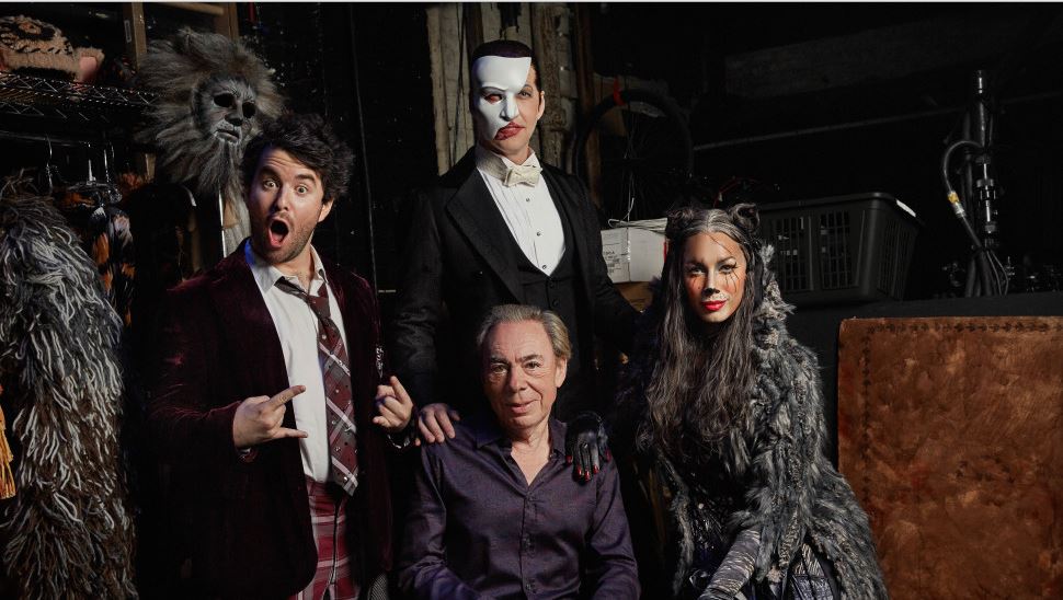 Andrew Lloyd Webber com Alex Brightman, James Barbour, e Leona Lewis (FOTO:Nathan Johnson)