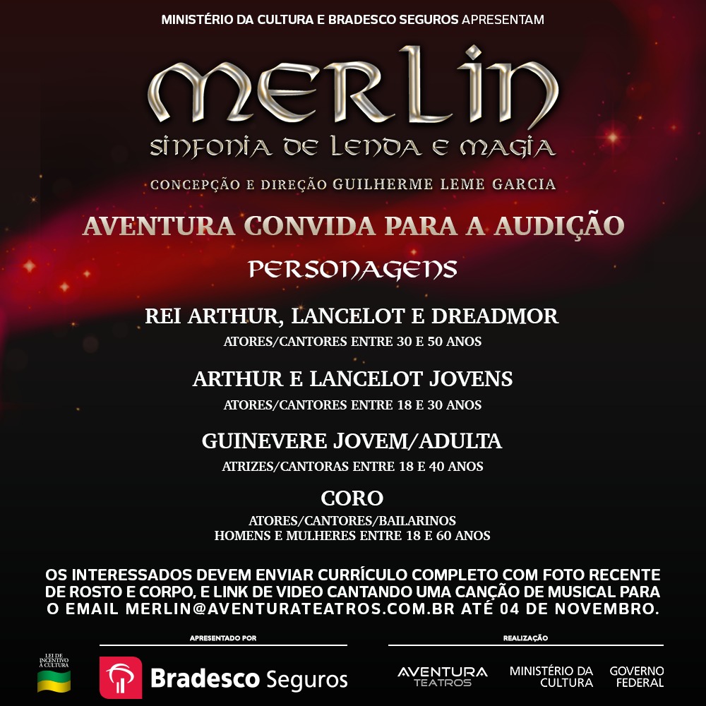 Photo of Aventura Entretenimento abre audições para “Merlin, O Musical”